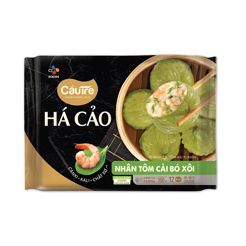 há cảo nhân tôm cải bó xôi