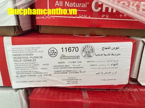 Đùi tỏi gà Simmons size 4-5 chiếckg – Hàng nhập khẩu Mỹ, thùng 10kg đông lạnh (1)