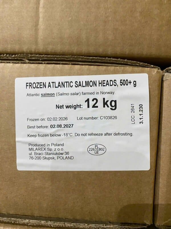 Đầu Cá Hồi Xếp Lớp Milarex Nhập Khẩu Ba Lan Size 500g Up Thùng 12kg (3)