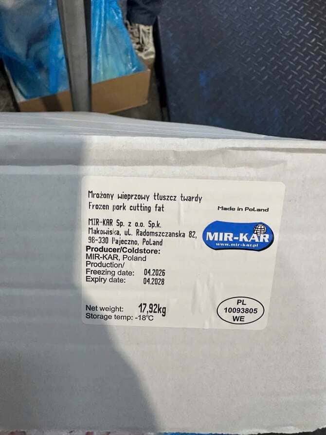 Mỡ Cắt Heo Mir-Kar Nhập Khẩu Ba Lan Đông Lạnh (2)
