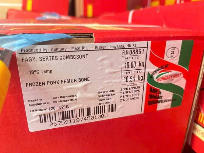 Xương Ống Heo Pini Nhập Khẩu Hungary Đông Lạnh (2)